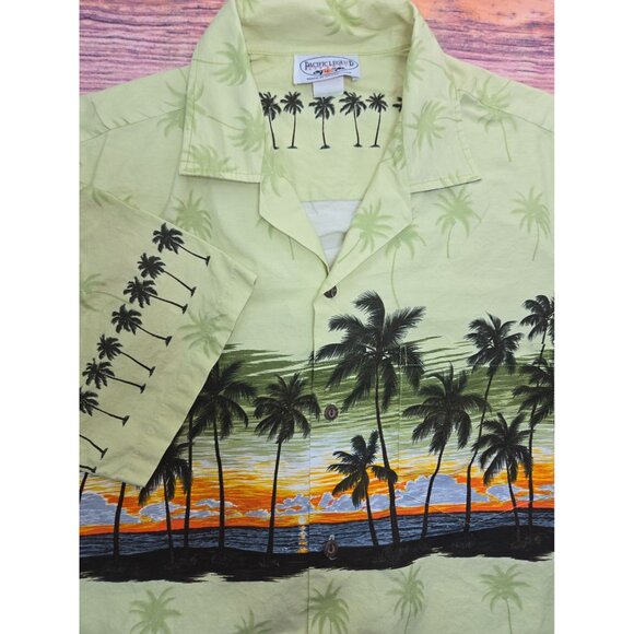 Pacific Legend Mens Hawaiian Button-Up Slim Fit Shirt Short Sleeve XL - Picture 4 of 7